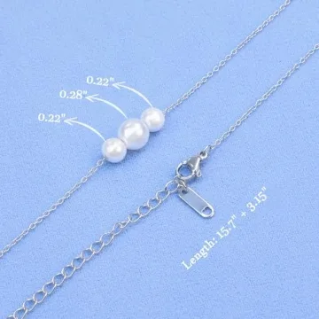 Trinckle Silver Pearl Necklace for Women