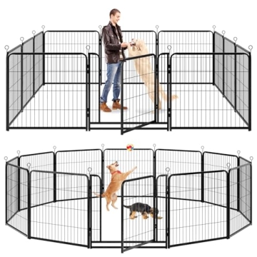 Heavy Duty Anti-Rust Portable Dog Playpen for Outdoor Use - Secure & Durable