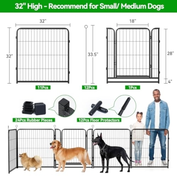 Heavy Duty Anti-Rust Portable Dog Playpen Outdoor Use