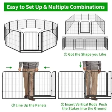 Heavy Duty Anti-Rust Portable Dog Playpen Outdoor Use