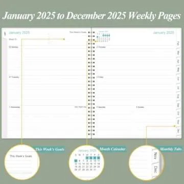 2025 Weekly & Monthly Planner - Spiral Bound, Teal