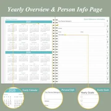 2025 Weekly & Monthly Planner - Spiral Bound, Teal