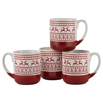 10 Strawberry Street Reindeer Mugs Set for Holiday Cheer