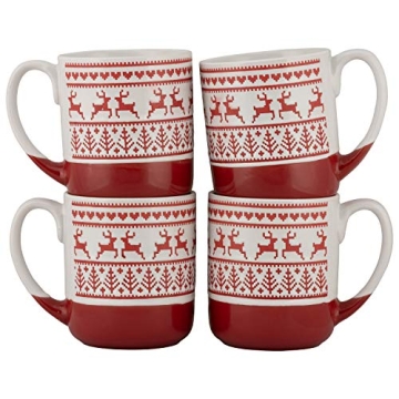 10 Strawberry Street Reindeer Mugs Set for Holiday Cheer