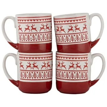 10 Strawberry Street Reindeer Mugs Set for Holiday Cheer