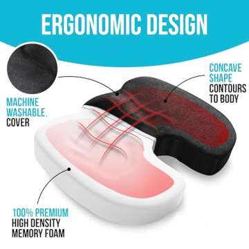 FORTEM Ergonomic Memory Foam Chair Cushion and Lumbar Support