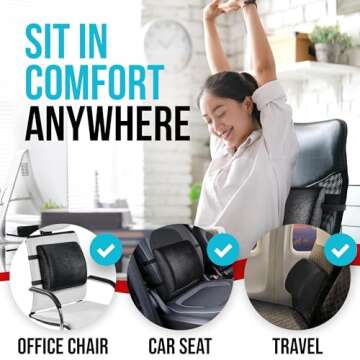 FORTEM Ergonomic Memory Foam Chair Cushion and Lumbar Support