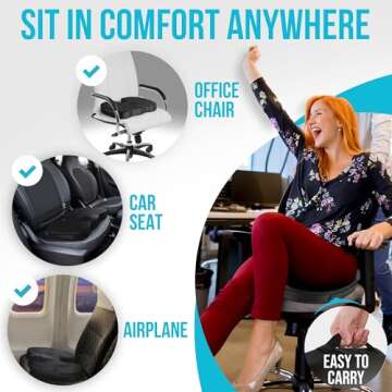 FORTEM Ergonomic Memory Foam Chair Cushion and Lumbar Support