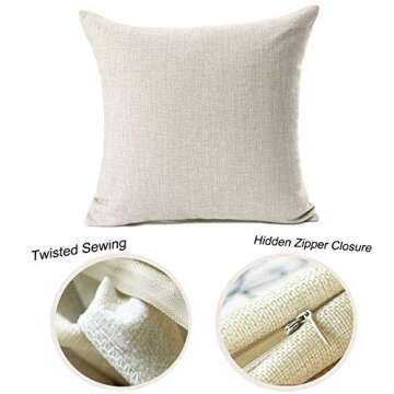 NYKKOLA Soild Autumn Maple Leaf Happy Fall Yall Linen Throw Pillow Covers Set of 4, Decorative Pillowcase Cushion Cover for Sofa Bedroom Car 18 x 18 Inch 45 x 45 cm (Style 21)