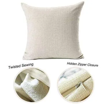 NYKKOLA Soild Autumn Maple Leaf Happy Fall Yall Linen Throw Pillow Covers Set of 4, Decorative Pillowcase Cushion Cover for Sofa Bedroom Car 18 x 18 Inch 45 x 45 cm (Style 21)