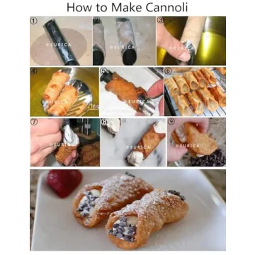 EUICAE Cannoli Tubes, 5 inch Large Stainless Steel Cannoli Forms Non-stick cream horn Danish Pastry Molds for Croissant Shell Cream Roll Pack of 15