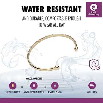 EMF Harmony Pure Light Cuff - Holistic Wellness for Wireless Frequencies for Men and Women - (Women's Gold)