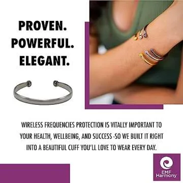 EMF Harmony Pure Light Cuff - Holistic Wellness for Wireless Frequencies for Men and Women - (Women's Gold)