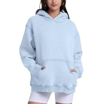 Dnzzs Womens Oversized Acid Wash Hoodie - Trendy Streetwear