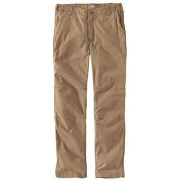 Carhartt Men's Rugged Flex Straight Fit Canvas 5-Pocket Tapered Work Pant, Dark Khaki, 34W X 32L