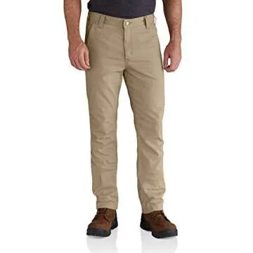 Carhartt Men's Rugged Flex Straight Fit Canvas 5-Pocket Tapered Work Pant, Dark Khaki, 34W X 32L