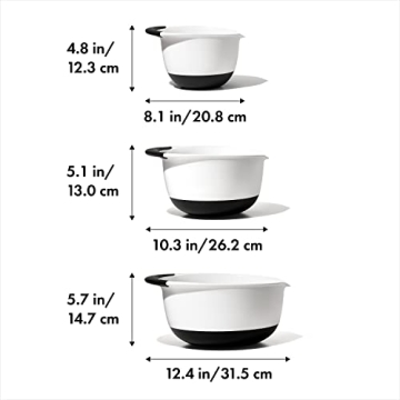 OXO Good Grips 3-Piece Mixing Bowl Set for Easy Cooking