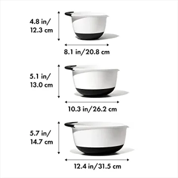 OXO Good Grips 3-Piece Mixing Bowl Set for Easy Cooking