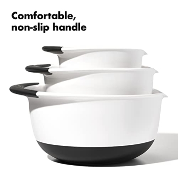 OXO Good Grips 3-Piece Mixing Bowl Set for Easy Cooking