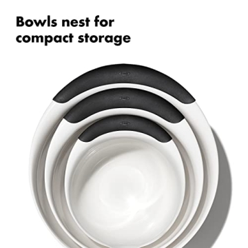 OXO Good Grips 3-Piece Mixing Bowl Set for Easy Cooking