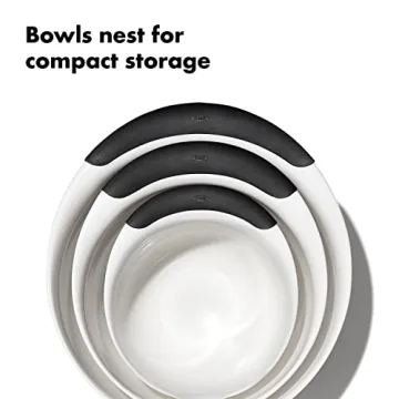 OXO Good Grips 3-Piece Mixing Bowl Set for Easy Cooking