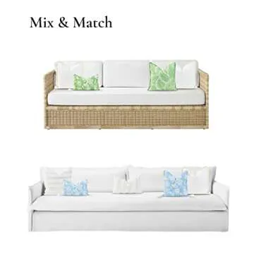 Hofdeco Premium Coastal Patio Indoor Outdoor Pillow Cover Only, 20"x20" Water Resistant for Backyard, Couch, Solid White Fringe