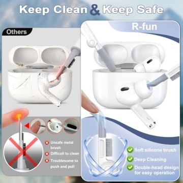 R-fun AirPods Pro Soft Silicone Case with Cleaner Kit