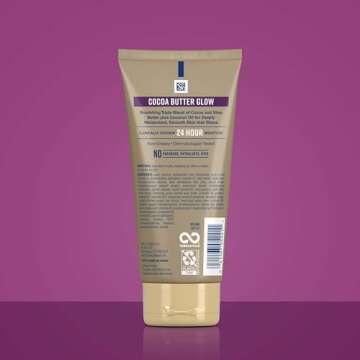 Gold Bond Cocoa Butter Glow Daily Hydrating Lotion with Shea Butter, Cocoa Butter & Coconut Oil, Exfoliating Moisturizer for Dry Skin, 5.5 oz.