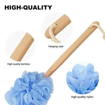 RASDDER Loofah with Handle - Durable and Gentle