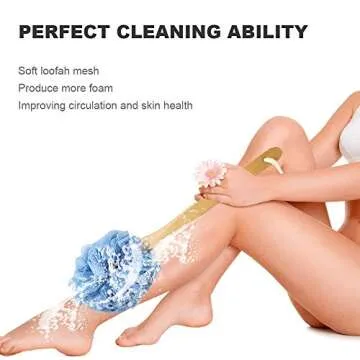 RASDDER Loofah with Handle - Durable and Gentle