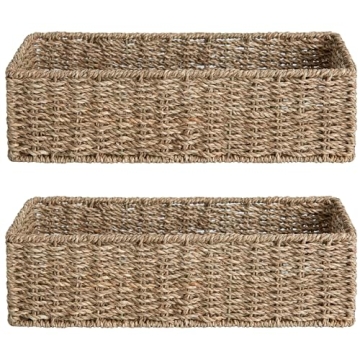 Stylish Seagrass Toilet Paper Basket Set for Home Organization