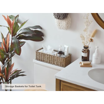 Stylish Seagrass Toilet Paper Basket Set for Home Organization