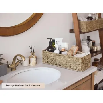 Stylish Seagrass Toilet Paper Basket Set for Home Organization