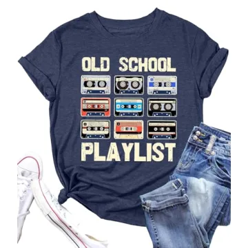 LAZYCHILD 80s Shirt for Women - Retro Music Tee Tops
