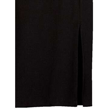 The Drop Women's Veronique High Waist Slit Skirt Skirt, -Black, L
