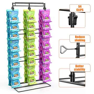 Eazy2hD Potato Chip Display Rack with 54 Clips