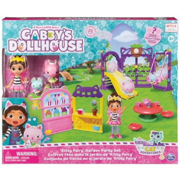 Gabby’s Dollhouse Kitty Fairy Garden Party Playset for Kids