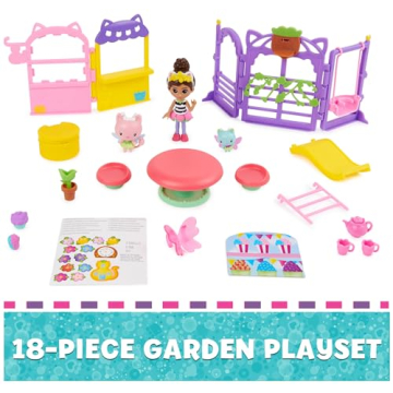 Gabby’s Dollhouse Kitty Fairy Garden Party Playset for Kids