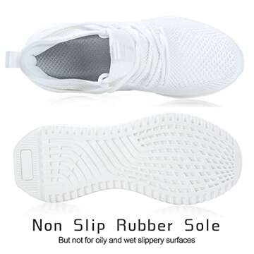 SDolphin Womens Running Tennis Shoes - Walking Shoes Women Breathable Sneakers Mesh Memory Foam Sneaker Lightweight Nursing Work Jogging Athletic Gym Cute Workout Shoes White