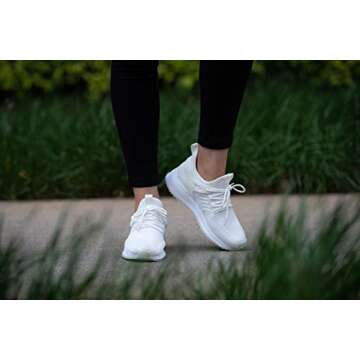 SDolphin Womens Running Tennis Shoes - Walking Shoes Women Breathable Sneakers Mesh Memory Foam Sneaker Lightweight Nursing Work Jogging Athletic Gym Cute Workout Shoes White