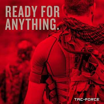 Tac-Force- Folding Pocket Knife – Black Partially Serrated Blade with Black and Red Aluminum Handle, Rope Cutter, Glass Punch and Pocket Clip, Tactical, EDC, Rescue - TF-723FD