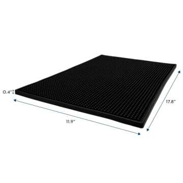 S&T INC. Bar Mat or Coffee Mat, Durable Rubber for Coffee Bar, Dish Drying Pad for Drinking Glasses, 11.9 Inches x 17.8 Inches, Black, 2 Pack