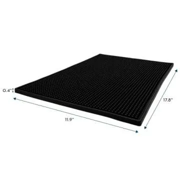 S&T INC. Bar Mat or Coffee Mat, Durable Rubber for Coffee Bar, Dish Drying Pad for Drinking Glasses, 11.9 Inches x 17.8 Inches, Black, 2 Pack