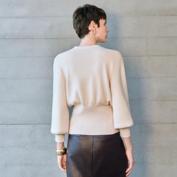 URBAN REVIVO Women Knitted Cardigans Long Sleeve V-Neck Lightweight Sweater One Leaf Button Down Outwear Beige, X-Large