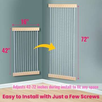 VOMELON Stuffed Animal Storage Hammock Wooden Plush Toy Organizer for Kids Room Décor, Playroom Nur...