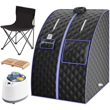 HEYAXA Portable Sauna for Home, Indoor Personal Sauna Tent with 2L & 1000W Steam Generator, Fast Hea...