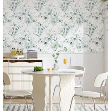 HAOKHOME Boho Eucalyptus Leaf Peel and Stick Wallpaper