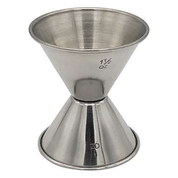 Hudson Lane Stainless Steel Double Measuring Jigger 1 oz 1.5 oz