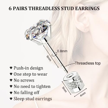 Stylish Threadless Flat Back Stud Earrings for Everyone