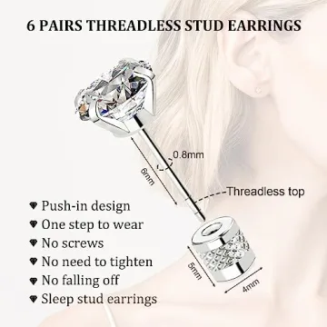 Stylish Threadless Flat Back Stud Earrings for Everyone